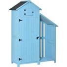 Outsunny Garden Shed Wooden Firewood House Storage Cabinet Waterproof Asphalt Roof Tool Organizer wi