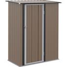 Outsunny 5ft x 3ft Garden Metal Storage Shed, Outdoor Tool Shed with Sloped Roof, Lockable Door for 