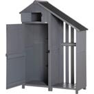 Outsunny Garden Outdoor Storage Shed Outdoor Tool Shed with 3 Shelves and Tilt Roof, 129x51.5x180cm,