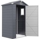 Outsunny 4 x 3ft Garden Shed with Foundation Kit, Polypropylene Outdoor Storage Tool House with Vent