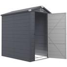 Outsunny 4 x 6ft Garden Shed with Foundation Kit, Polypropylene Outdoor Storage Tool House with Vent