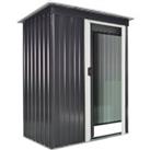 Outsunny 2 x 3ft Garden Storage Shed with Sliding Door and Sloped Roof Outdoor Equipment Tool Backya
