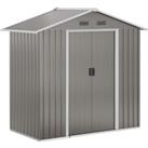 Outsunny 6.5ft x 3.5ft Metal Garden Storage Shed for Outdoor Tool Storage with Double Sliding Doors 