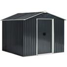 Outsunny 8 x 6ft Garden Storage Shed Double Door Ventilation Windows Sloped Roof Outdoor Equipment T