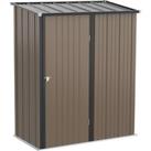 Outsunny 5 x 3 ft Metal Garden Storage Shed Patio Corrugated Steel Roofed Tool Shed with Single Lock