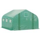 Outsunny 4.47 x 3 x 2m Walk-in Tunnel Greenhouse, Portable Polytunnel Tent, Plant Hot House with PE 