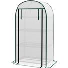 Outsunny 80 x 49 x 160cm Mini Greenhouse for Outdoor, Portable Garden Plant Green House w/ Storage S