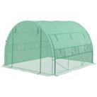 Outsunny Polytunnel Greenhouse Walk-in Grow House Tent with Roll-up Sidewalls, Zipped Door and 6 Win