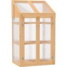 Outsunny Wooden Greenhouse, Cold Frame Grow House with Polycarbonate Semi Transparent Glazing, Opena