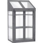 Outsunny 3-Tier Wooden Cold Frame Greenhouse Garden Grow House w/ Polycarbonate Glazing, Openable Li