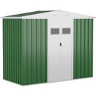 Outsunny 8 x 4 ft Metal Garden Storage Shed Apex Store with Lockable Door, Steel Tool Storage Box fo