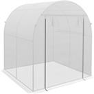 Outsunny Walk in Polytunnel Greenhouse, Green House for Garden with Roll-up Window and Door, 1.8 x 1