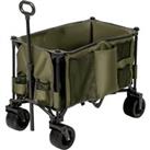 Outsunny Collapsible Garden Trolley, Folding Camping Cart, Outdoor Utility Wagon with Steel Frame, G
