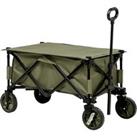 Outsunny Folding Garden Trolley on Wheels, Collapsible Camping Trolley with Folding Board, Outdoor U