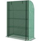 Outsunny Portable Mini Greenhouse, 4 Tier with PE Reinforced Cover and Roll-up Door, Green, 170H x 1