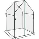Outsunny Mini Greenhouse, Garden Tomato Growhouse with 2 Zipped Doors, Portable Indoor Outdoor Green