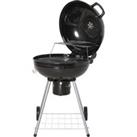 Outsunny Charcoal BBQ Portable Kettle BBQ Charcoal Grill Outdoor Barbecue Picnic Party Camping w/ Wheels