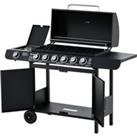 Outsunny Seven Burner Gas Grill, with Integrated Thermometer and Storage