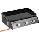 Outsunny Gas Plancha Grill with 3 Stainless Steel Burner, 9kW, Portable Tabletop Gas BBQ w/Non-Stick