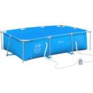 Outsunny Steel Frame Pool with Filter Pump and Filter Cartridge Rust Resistant Above Ground Pool wit