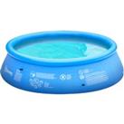 Outsunny Inflatable Family Swimming Pool, Family-Sized Round Paddling Pool w/ Hand Pump for Kids, Ad