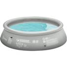 Outsunny Inflatable Swimming Pool, Family-Sized Round Paddling Pool w/ Hand Pump for Kids, Adults, Outdoor, Garden and Backyard, 274cm x 76cm, Grey