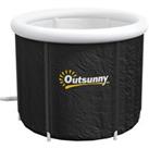 Outsunny Cold Plunge Tub, Portable Ice Bath Cold Water Therapy Tub with Thermo Lid, for Athletes Pol