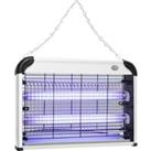 Outsunny Wall Hanging 20W Electric Insect Killer, Fly & Mosquito Zapper, Bug Zapper, Silver