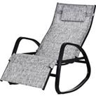 Outsunny Texteline Rocking Lounge Chair Zero Gravity Rocker Patio Adjustable Garden Outdoor Recliner