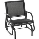 Outsunny Outdoor Gliding Swing Chair Garden Seat w/ Mesh Seat Curved Back Steel Frame Armrests Comfo