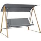 Outsunny 3 Seater Garden Swing Chair Bench with Adjustable Canopy, Cushioned Seat and Weather Resist