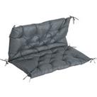 Outsunny 2 Seater Bench Cushion, Garden Chair Cushion with Back and Ties for Indoor and Outdoor Use,