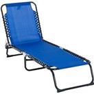 Outsunny Beach Sun Lounger, Folding Chaise Chair, Garden Recliner with 4 Position Adjustable Back, C