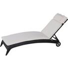 Outsunny Garden Sun Lounger Chair Cushion Reclining Relaxer Indoor Outdoor