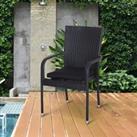 Outsunny Set of 6 Seat Pads Chair Cushion Dining Chair w/ Straps Indoor Outdoor