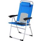 Outsunny Outdoor Garden Folding Chair Patio Armchair 3-Position Adjustable Recliner Reclining Seat w