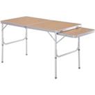 Outsunny Portable Table, 4ft Folding, Aluminium with MDF Top, Lightweight, Silver