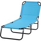 Outsunny Folding Chaise Lounge Pool Chairs, Outdoor Sun Tanning Chairs, Reclining Back, Steel Frame 