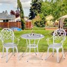 Outsunny 3PCs Garden Table Set Bistro Set Round Table and 2 Chairs for Outdoor Indoor Patio Balcony 