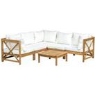 Outsunny 6pcs Patio Furniture Set Garden Sofa Set 1 Coffee Table Suitable with Cushions for Outdoor 