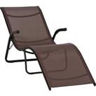 Outsunny Folding Chaise Lounge Chair, Reclining Garden Sun Lounger for Beach, Poolside and Patio, Da