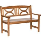 Outsunny 2-Seater Chair, Wooden Garden Bench, Outdoor Patio Loveseat for Yard, Lawn, Porch, Natural