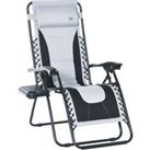 Outsunny Zero Gravity Chair, Folding Recliner, Patio Lounger with Cup Holder, Adjustable Backrest, P
