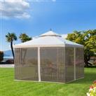Outsunny Garden Gazebo with Double Top, 300x300cm, Outdoor Canopy Patio Event Party Tent, Backyard S