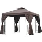 Outsunny 3 x 3 m Garden Metal Gazebo Marquee Patio Wedding Party Tent Canopy Shelter with Pavilion S