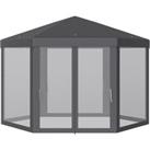 Outsunny 4M Canopy Rentals, Netting Party Tent Patio Canopy Outdoor Event Shelter for Activities, Sh