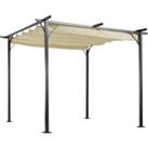 Outsunny 3 x 3(m) Metal Pergola Gazebo Awning Retractable Canopy Outdoor Garden Sun Shade Shelter Ma