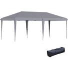 Outsunny Pop Up Gazebo 3 x 6 m, Foldable Canopy Tent with Height Adjustable, Wedding Awning & Ca