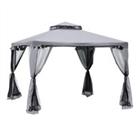 Outsunny 3 x 3 Meter Metal Gazebo Garden Outdoor 2-tier Roof Marquee Party Tent Canopy Pavillion Pat