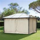 Outsunny 4 Pack Universal Gazebo Replacement Sidewalls Privacy Panel for Most 3 x 4m Gazebo Canopy Pavillion Outdoor Shelter Curtains Beige